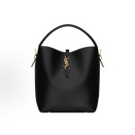 SAINT LAURENT YSL LE37 Gold Logo Hook buckle opening and closing single-shoulder crossbody handbag for women, black